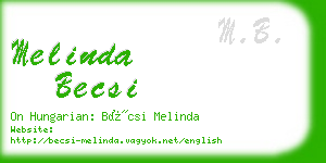 melinda becsi business card